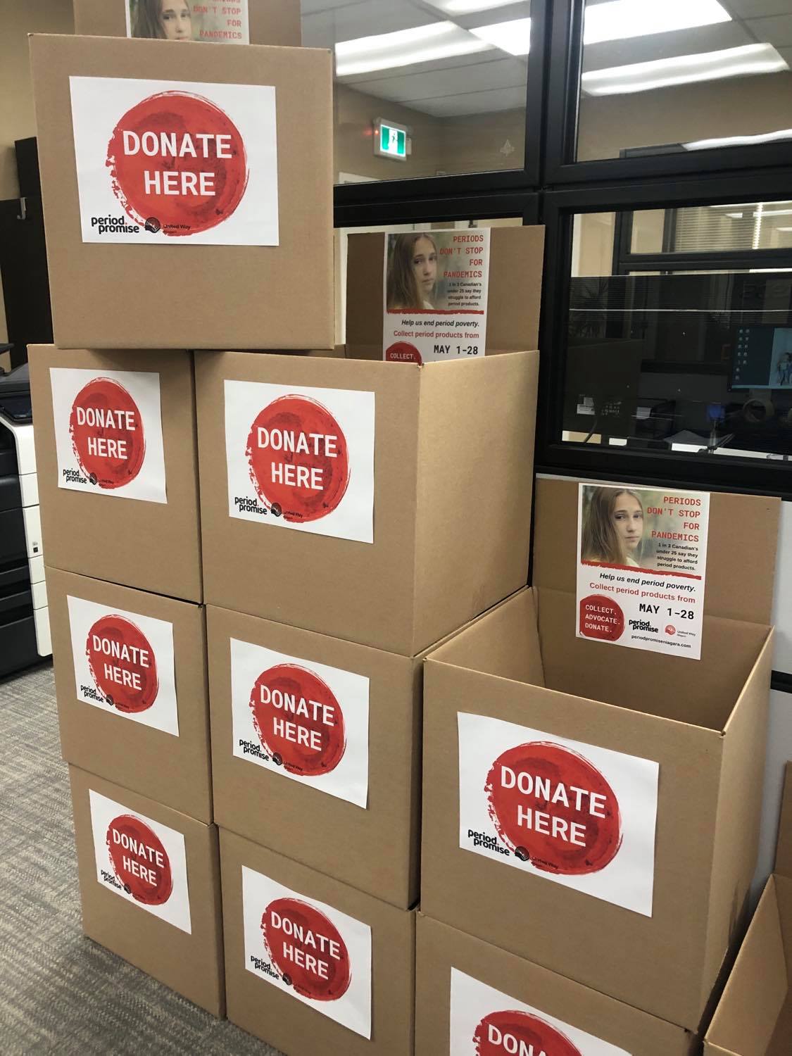 donation boxes for period promise